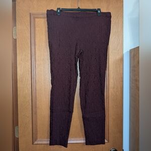 Textured Burgundy Pants